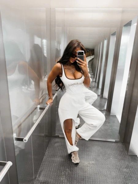 Spodnie damskie OLAVOGA VERANE 2026 ecru - maWer Fashion