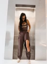 Spodnie damskie OLAVOGA VERANE 2026 brąz - maWer Fashion