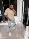 T-shirt męski OLAVOGA ECHRE 2026 beżowy - maWer Fashion
