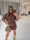 Sukienka damska OLAVOGA PERLO 2026 brązowa - maWer Fashion