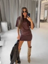 Sukienka damska OLAVOGA PERLO 2026 brązowa - maWer Fashion