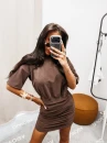 Sukienka damska OLAVOGA PERLO 2026 brązowa - maWer Fashion