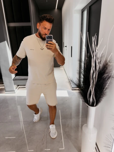 Komplet męski OLAVOGA BELIN 2026 beż - maWer Fashion