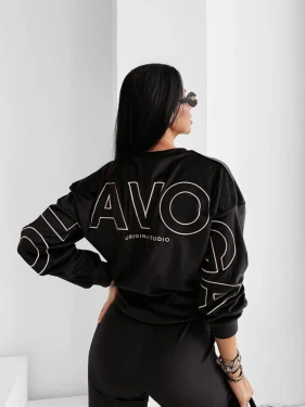 Welurowy komplet damski OLAVOGA VELVET ASH 2026 czarny