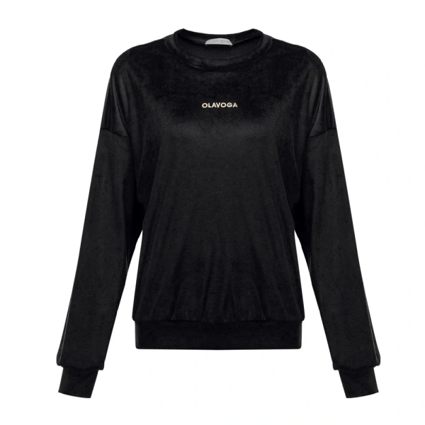 Welurowy komplet damski OLAVOGA VELVET ASH 2025 - czarny - maWer Fashion
