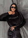 Welurowy komplet damski OLAVOGA DRESSY czarny - maWer Fashion