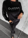 Welurowy komplet damski OLAVOGA DRESSY czarny - maWer Fashion
