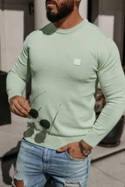 OUTLET Sweter męski OLAVOGA ALAVOS 2026 zielony - produkt ze skazą 