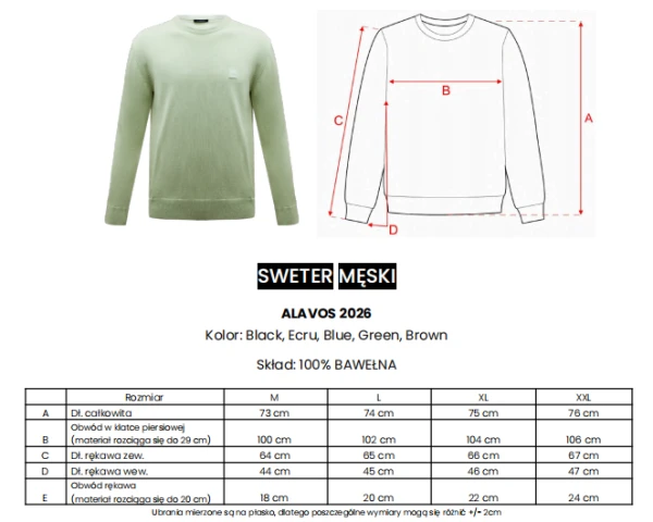 Sweter męski OLAVOGA ALAVOS 2026 zielony - maWer Fashion