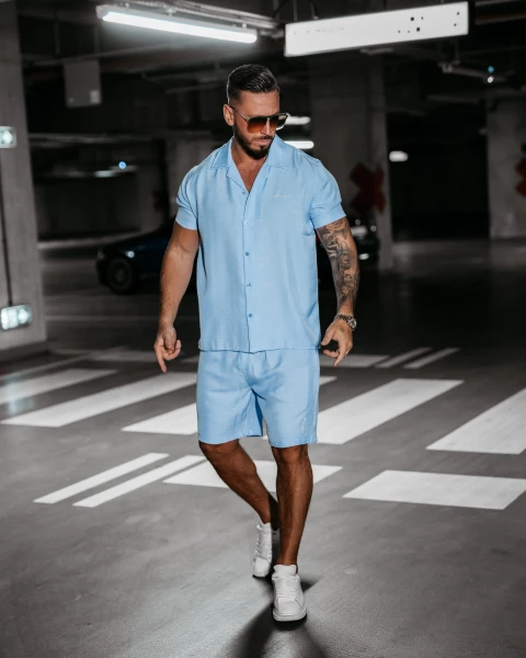 Komplet męski OLAVOGA HEARTS 2025 błękit - maWer Fashion