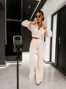 Komplet damski OLAVOGA FECTINA 2026 beż - maWer Fashion