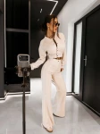 Komplet damski OLAVOGA FECTINA 2026 beż - maWer Fashion