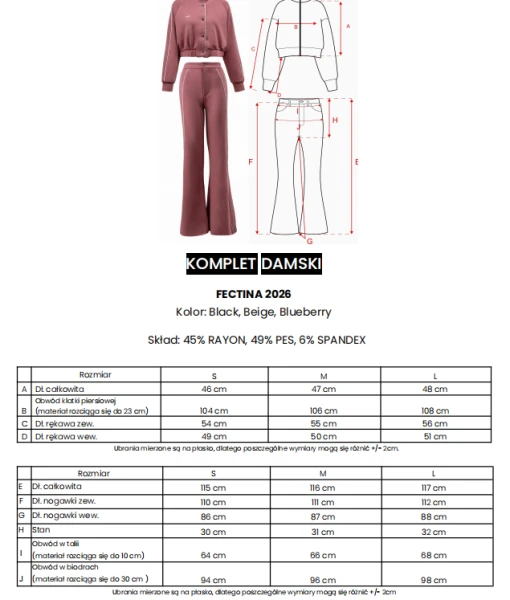Komplet damski OLAVOGA FECTINA 2026 beż - maWer Fashion
