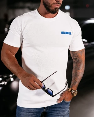 OUTLET T-shirt męski OLAVOGA UNLOCK ecru - produkt ze skazą