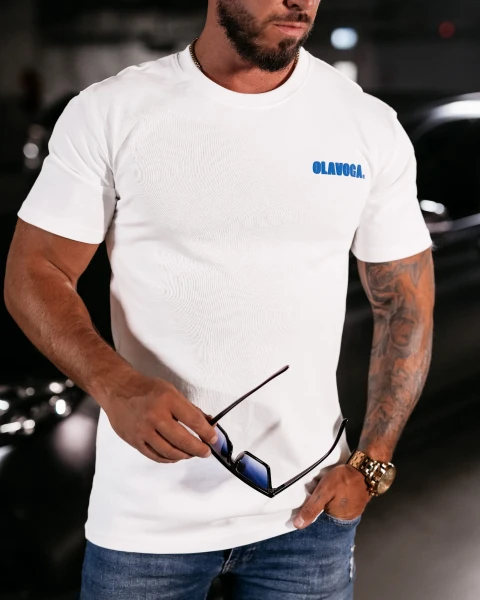 T-shirt męski OLAVOGA UNLOCK ecru – maWer Fashion