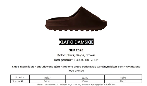 Klapki damskie OLAVOGA SLIP 2026 beż - mawershop