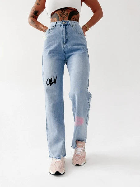 Spodnie damskie jeansy OLAVOGA VIVID 2026 jasny jeans - maWer Fashion