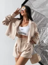 Spodenki damskie OLAVOGA TINTO 2025 beżowe - maWer Fashion