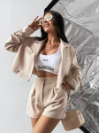 Spodenki damskie OLAVOGA TINTO 2025 beżowe - maWer Fashion