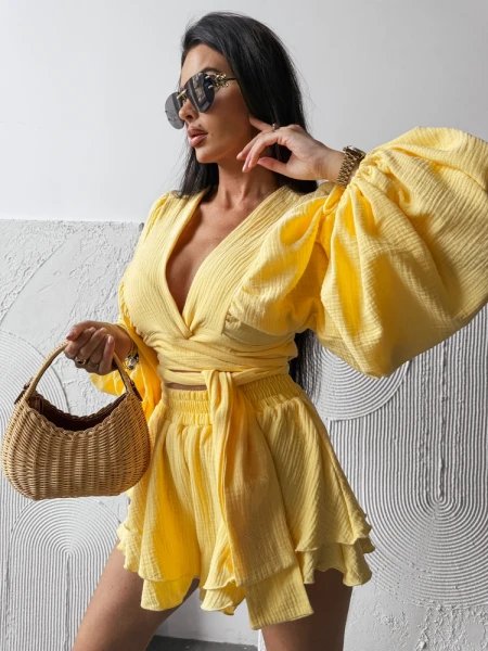 Komplet damski OLAVOGA NEGRONI 2025 żółty – maWer Fashion