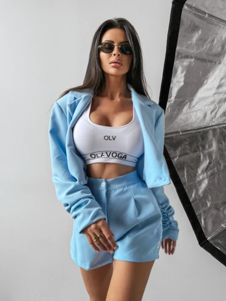 Żakiet damski OLAVOGA SANGRIA 2025 niebieski – maWer Fashion