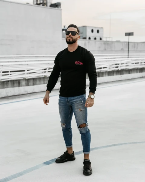 Bluza męska OLAVOGA LUPUS 2025 czarna – maWer Fashion
