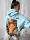 Bluza damska OLAVOGA COLLAGE 2025 niebieska - maWer Fashion