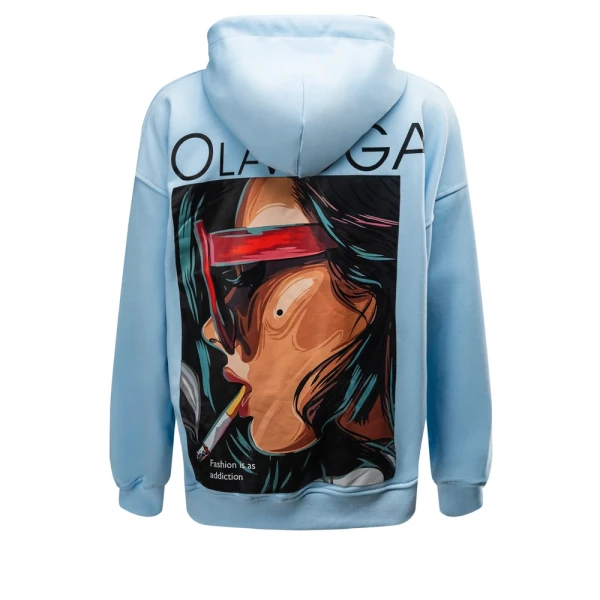 Bluza damska OLAVOGA COLLAGE 2025 niebieska - maWer Fashion