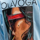 Bluza damska OLAVOGA COLLAGE 2025 niebieska - maWer Fashion