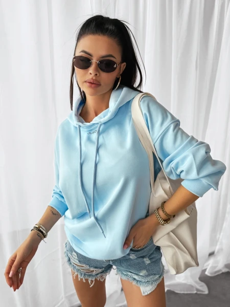 Bluza damska OLAVOGA COLLAGE 2025 niebieska - maWer Fashion