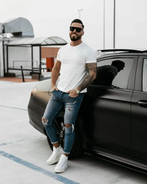 T-shirt męski OLAVOGA SWEET PEONY 2025 ecru - maWer Fashion