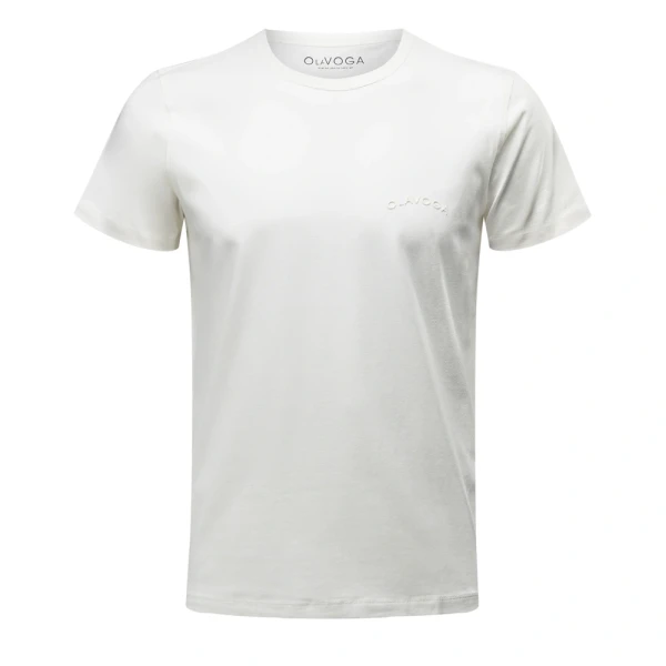 T-shirt męski OLAVOGA SWEET PEONY 2025 ecru - maWer Fashion