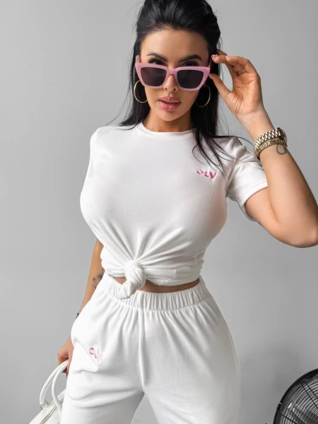 Komplet damski OLAVOGA GET OVER 2025 biały – maWer Fashion
