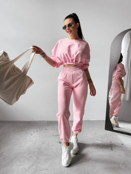 Komplet damski OLAVOGA TIPSY 2025 różowy - maWer Fashion