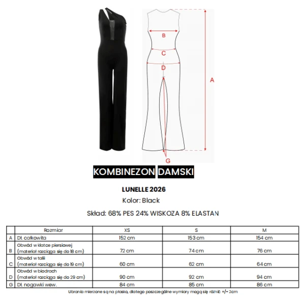 Kombinezon damski OLAVOGA LUNELLE 2026 czarny - maWer Fashion