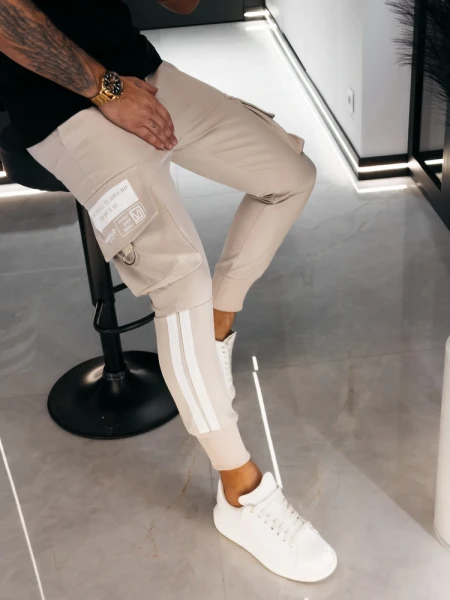 Spodnie męskie OLAVOGA CASTON 2026 beż - maWer Fashion