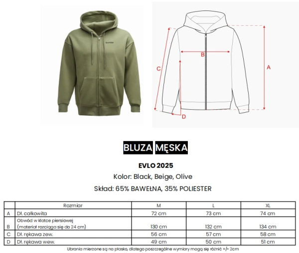 Bluza męska OLAVOGA EVLO 2025 beż - maWer Fashion