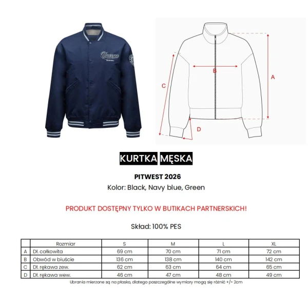 Kurtka męska bomberka OLAVOGA PITWEST 2026 czarna - maWer Fashion