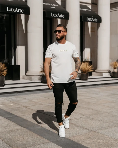 T-shirt męski OLAVOGA SOBRE 2026 biały - maWer Fashion