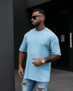 T-shirt męski OLAVOGA WASHED 2025 niebieski - maWer Fashion