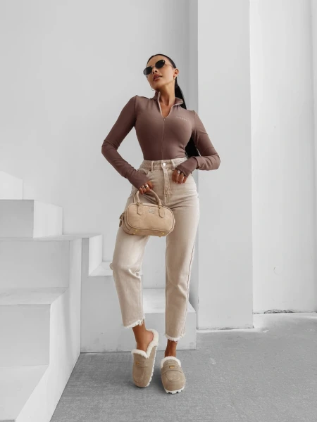 Body damskie OLAVOGA ESSENTIAL RIB 2025 latte - maWer Fashion
