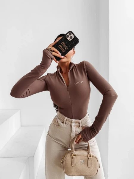 Body damskie OLAVOGA ESSENTIAL RIB 2025 latte - maWer Fashion