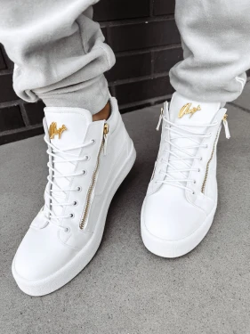 OUTLET Buty męskie sneakersy OLAVOGA LUPE białe - produkt ze skazą