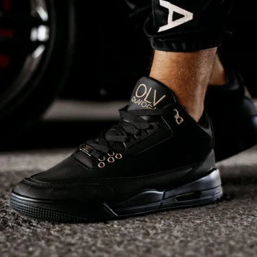 OUTLET Buty męskie sneakersy OLAVOGA SPLENDOR czarne - produkt ze skazą