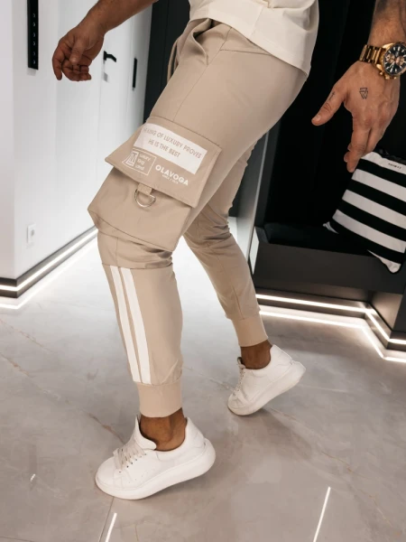 Spodnie męskie OLAVOGA CASTON 2026 beż - maWer Fashion