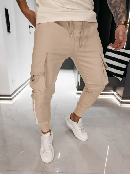 Spodnie męskie OLAVOGA CASTON 2026 beż - maWer Fashion