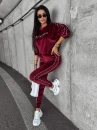 Welurowy komplet damski OLAVOGA DRESSY bordo - maWer Fashion