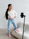 Sweter damski OLAVOGA ZAIO 2026 ecru - maWer Fashion