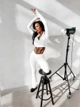 Komplet damski OLAVOGA CALMIN 2026 ecru - maWer Fashion