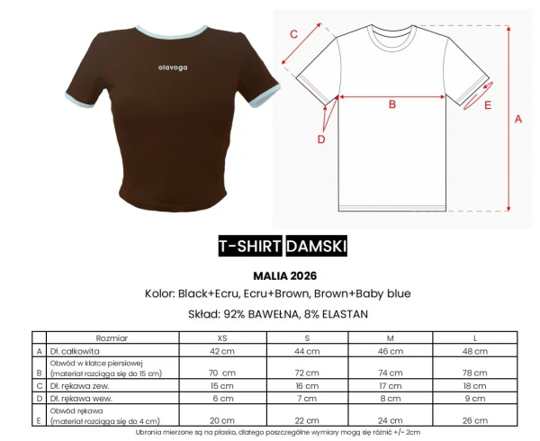 T-shirt damski OLAVOGA MALIA 2026 czarny - maWer Fashion